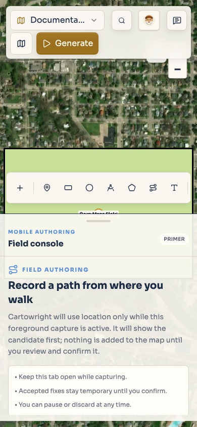 The foreground location permission primer before a field capture starts.